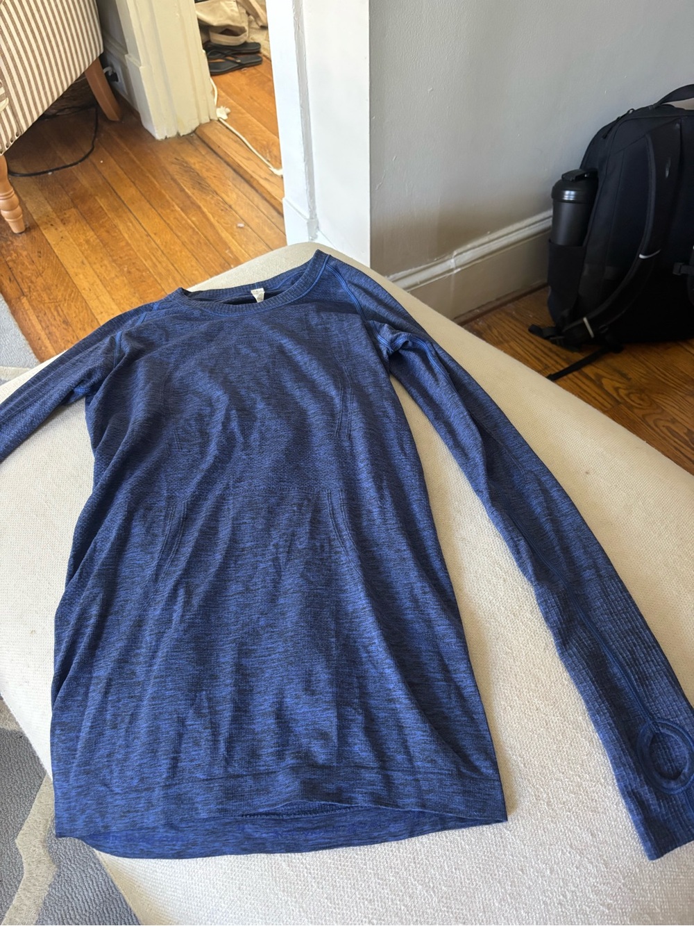 lululemon athletica Women's Long-Sleeve Crew - Heathered Navy Blue